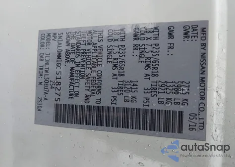 2016 Infiniti Qx60 из США, поврежденный, VIN 5N1AL0MM1GC518275